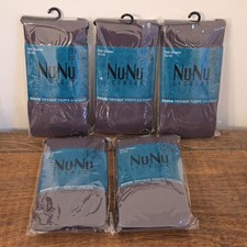 5 Pairs Queen Size 3x/4x Opaque Tights W/Spandex Charcoal Grey Hip Panels