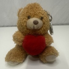 Target Brown Plush Teddy Bear Keychain with Red Heart Valentine 2024