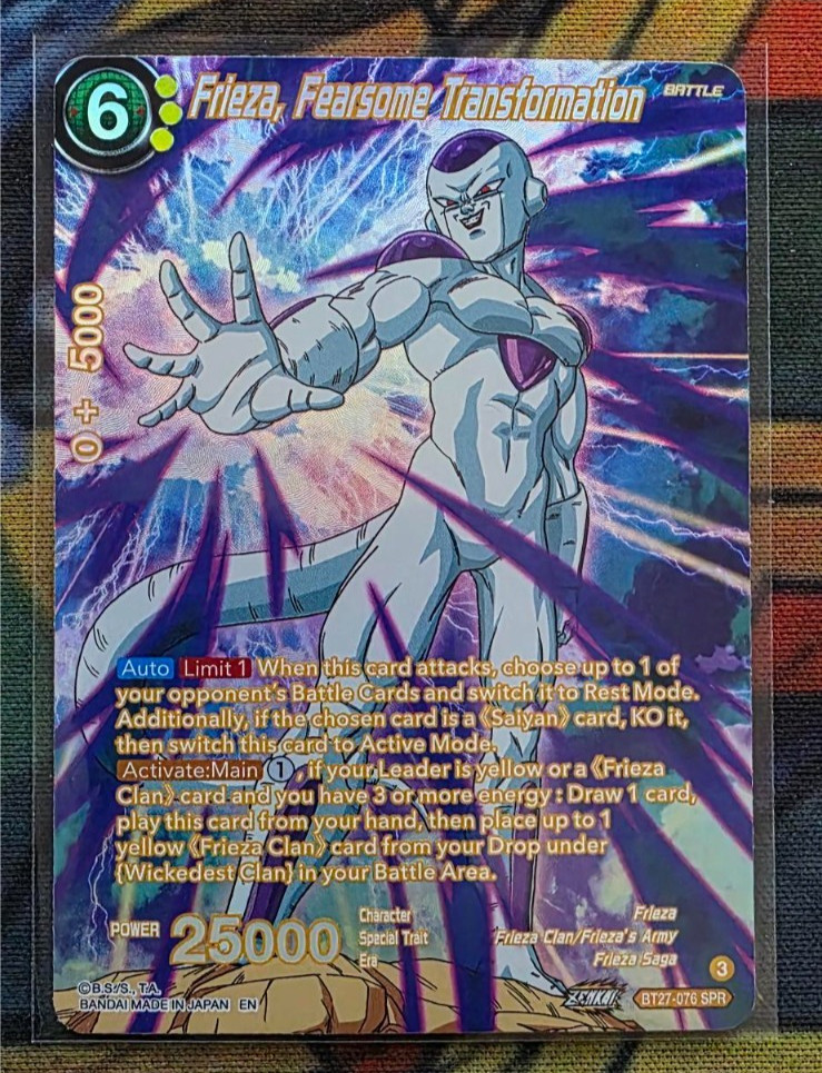 Dragon Ball Super Masters Frieza, Fearsome Transformation BT27-076 SPR Mint