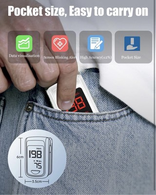 Fingertip Pulse Oximeter Blood Oxygen Heart Rate SpO2 Monitor Finger