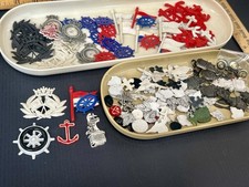 .25 Lbs Vintage Plastic Cabochons Embellishments Navy Marine Arts Crafts Lot