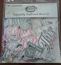 49th & Market - Vintage Artistry Tranquility Chipboard Word Set