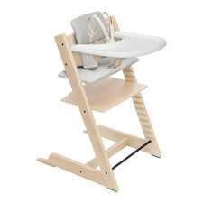 Tripp Trapp High Chair 2 Natural , Cushion 2 Nordic Grey   Tray White - In