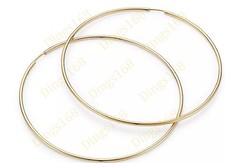 Designer Inspired 18K Yellow Gold Filled 70mm XLarge Claspless THIN Hoop Earring