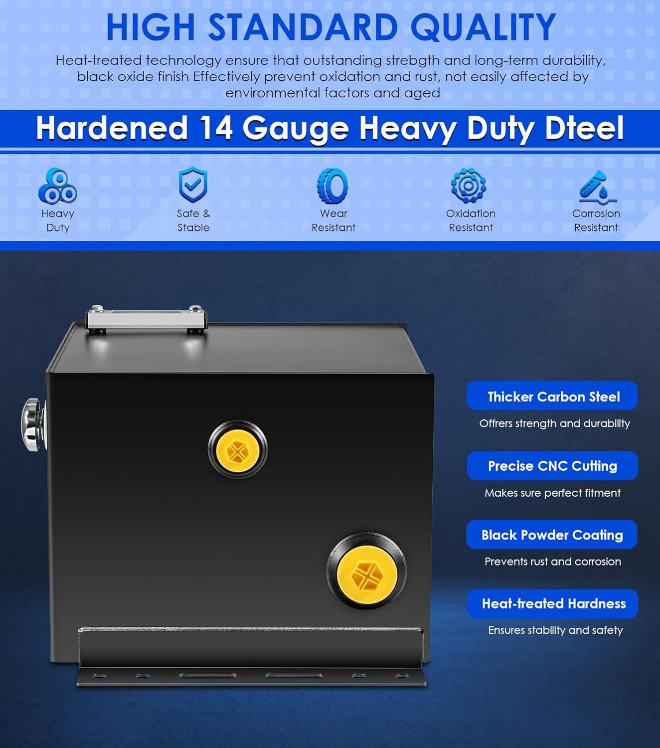 15-Gallon 14 Gauge Steel Hydraulic Fluid Reservoir Tank with Fill Cap Temp Gauge