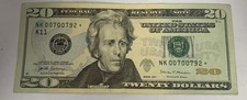 2017 $20 Dollar Note NK 00700792* 007 JAMES BOND