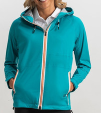 NEW Ladies FootJoy WOMENS FULL ZIP HYDROKNIT RAIN JACKET, TILE BLUE, SMALL