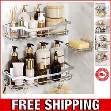 Elegant Stainless Steel 3-Pack Shower Shelf System for Easy Bathroom Storage