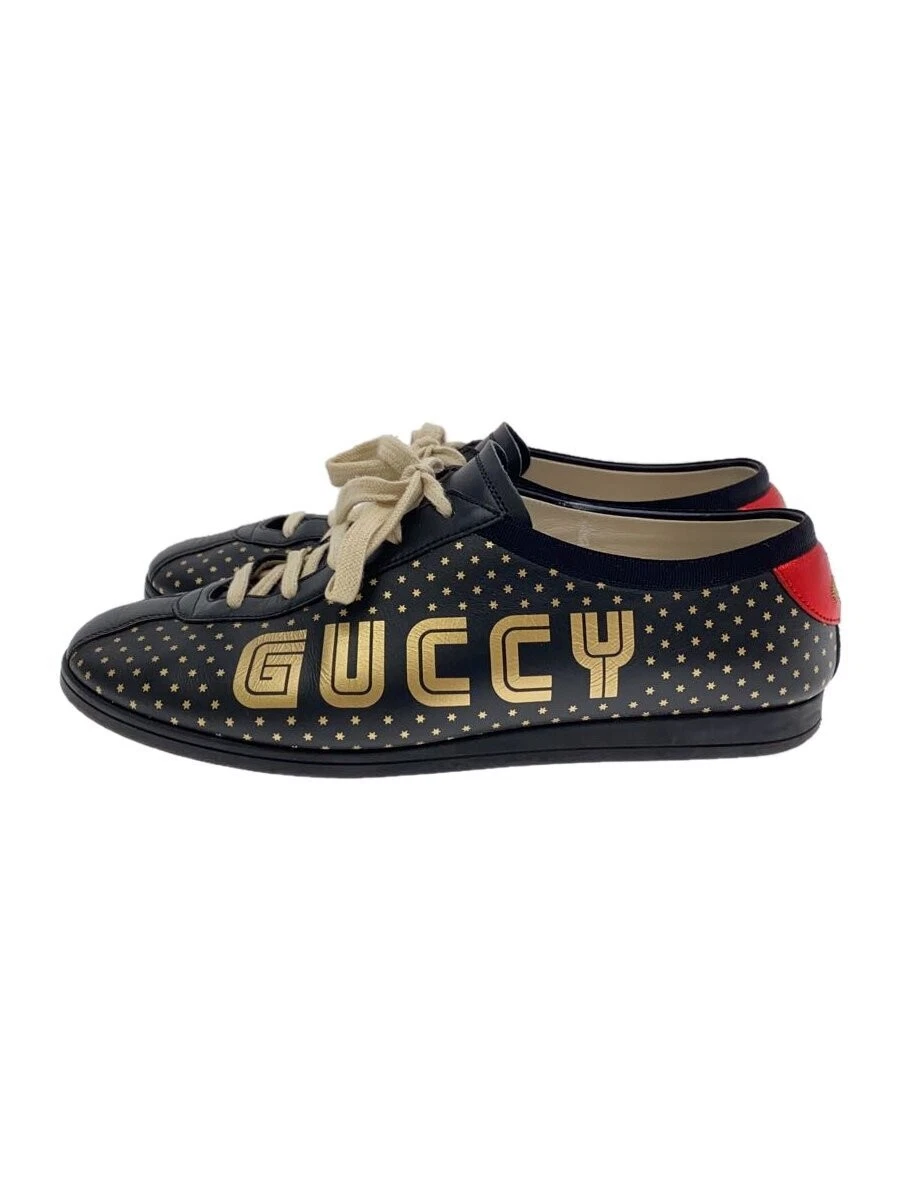 Baskets basses Gucci US6.5 cuir noir chaussures décontractées
