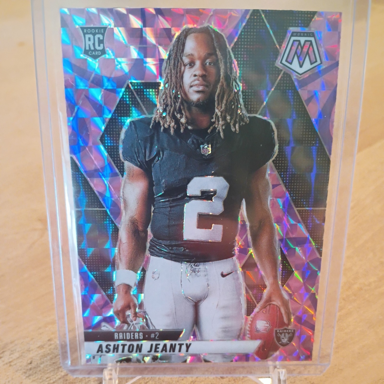 Ashton Jeanty 2025 Panini Mosaic Rookie Variation Purple Reactive Prizm #287 LVR