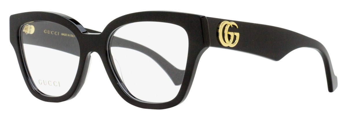 Gucci Sculpted Square Eyeglasses GG1424O 005 Black 54mm | eBay