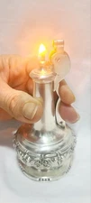 Vintage Silver Plate Ronson  "DECANTER  " Table Lighter Working Condition 