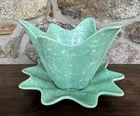 Shawnee Pottery Cameo Green & White Confetti Splatter "Tiara Arbor" Planter