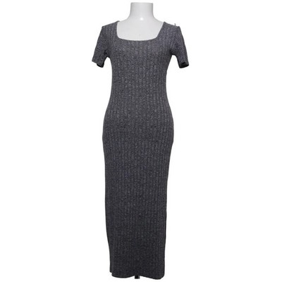 Maxikleid, Größe: S/M, Grau, Streifen, Rippenstrick, Damen #kil