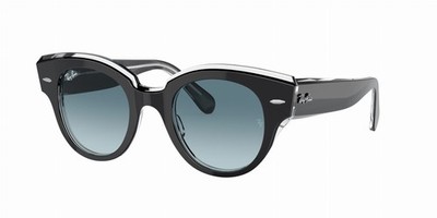 Sonnenbrille Ray-Ban Roundabout Black On Transparent Brown Grey Gradient RB2192 