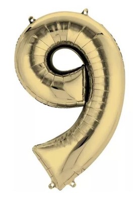 Anagram #  9  Single PC 34  Mylar Balloon - Gold