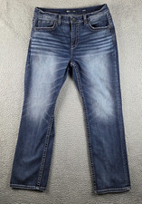 BKE Tyler Bootcut Jeans Mens 34x32 33x32 Blue Denim
