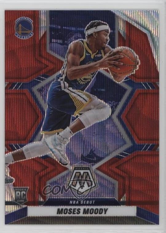2021-22 Panini Mosaic NBA Debut Red Wave Prizm Moses Moody #277 Rookie RC 13hf