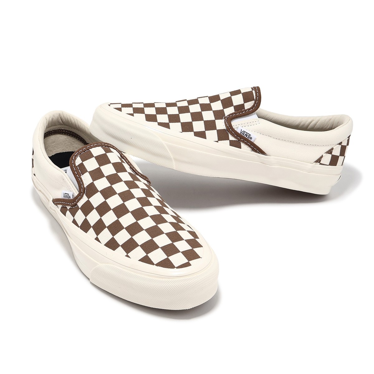 Vans Slip-On Reissue 98 LX Checkerboard Coffee Men Casual Shoes
