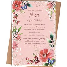 Happy Birthday Card Gifts for Mom from Daughter Son Kids, Mom Birthday Card, ...