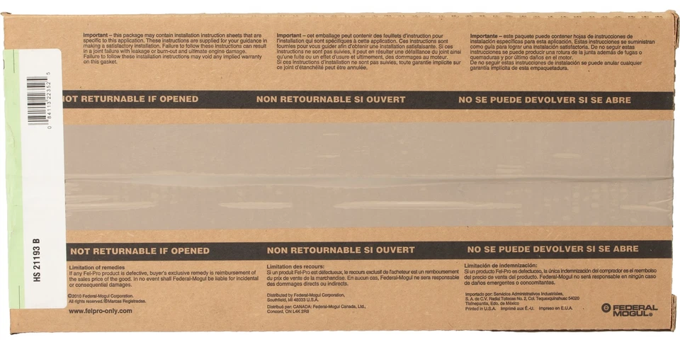 Fel-Pro Head Gasket Set Fits 1963-1980 Volkswagen Beetle Super Beetle HS 21193 B - Image 4 of 4