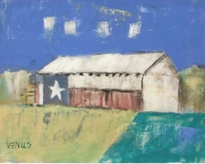 Original Painting Primitive Folk Art Country Farmhouse Barn  Colorful Art Canvas