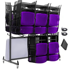 Life Finds Black Folding Table and Chair Cart with Protective Cover