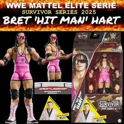 WWE MATTEL ELITE SURVIVOR SERIES 2025 BRET HART WRESTLING FIGUR BASIC WARGAMES
