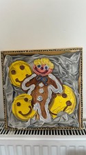Whimsical Gingerbread and Smiley Cookies Oil Painting Fun Colorful Artwork fun
