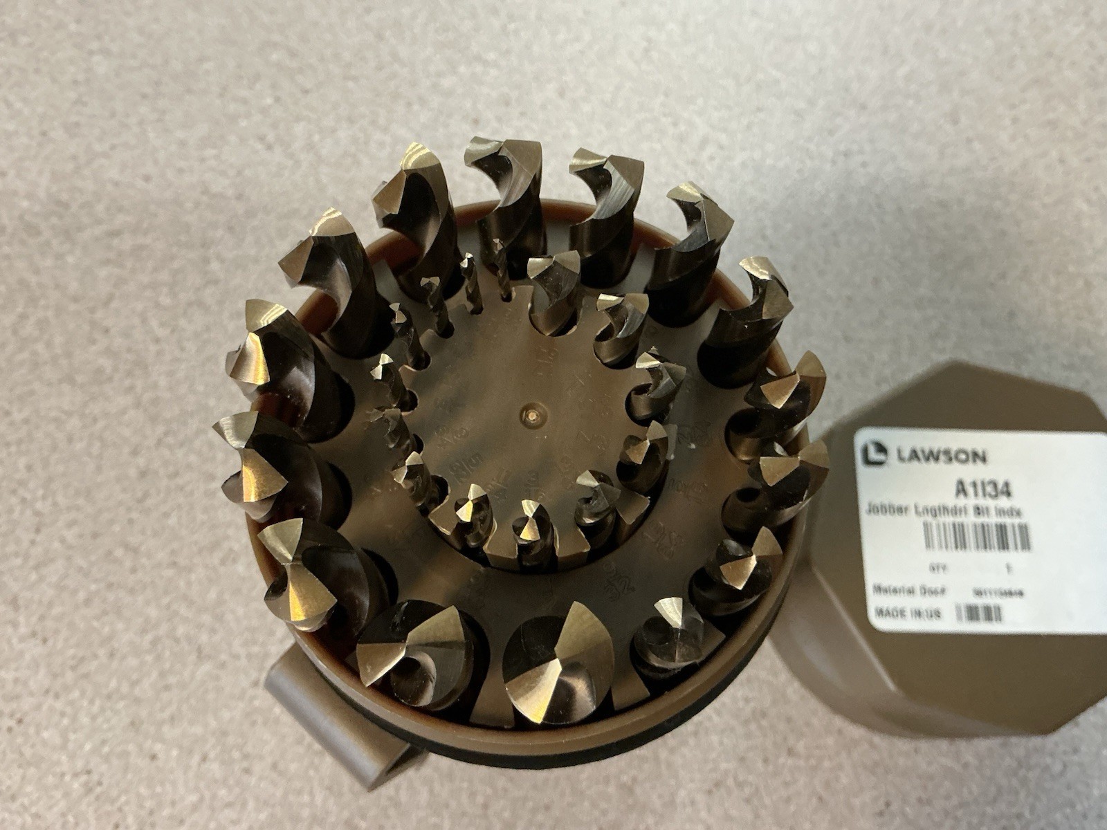 LAWSON JOBBER LENGTH DRILL SET & INDEX 1/16” - 1/2”   29 TOTAL COBALT DRILLS NEW