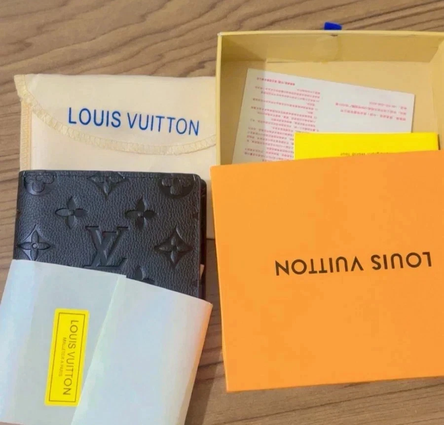 Louis Vuitton Eclipse LV Monograma Cuero Negro Doble Cartera Múltiple (cm) Foto 4 de 4