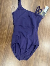 So Danca Tiler Peck Leotard Womens Petite Mid Blue 1 Shoulder Mesh Strappy TP155