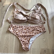 Zaful Beige/Brown Leopard Print 2-Piece Bikin...