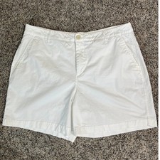Croft  Barrow Womens Size 18 White Cotton Blend Shorts Vacation