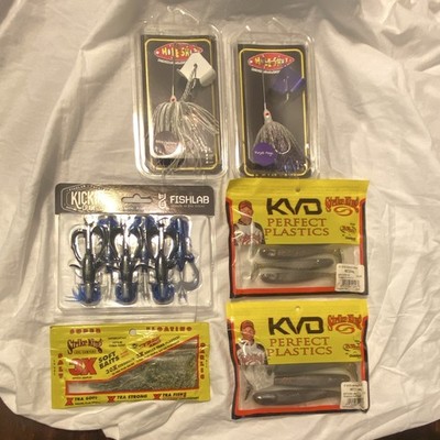 Strike King FishLab Hole Shot Mixed Lot Buzzbaits & Soft Plastics Bass lot of 6