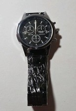 New Mens Quartz Chronograph Style Watch PRC 200 Dial Tachymeter Black Metal Band