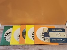 7 Sets of 3 Vintage 1950s-80s 21 View Master Reels Disney Peanuts Sesame Street