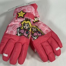 Princess Peach Super Mario Winter Gloves SKI Gloves Size S/M NEW