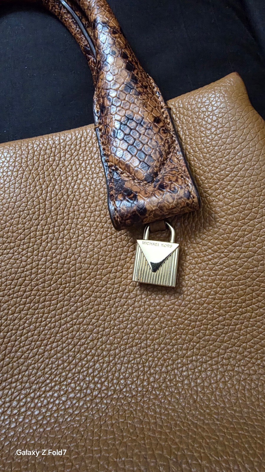 Michael Kors Python Embossed Satchel Bag Leather … - image 5