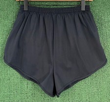 Vintage 80 s Black Nylon Lined Run Sprinter Short Shorts Men s Size Small
