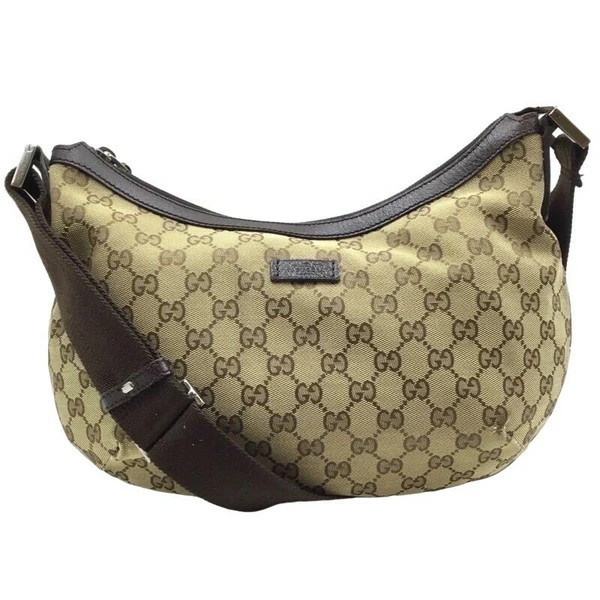 GUCCI GG Canvas Crossbody Shoulder Bag in Beige - Style 181092