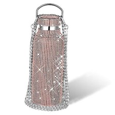 Diamond Water Bottle Bling Rhinestone Stainless Steel 500 ml Champagne Gold