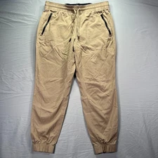 Under Armour Performance Chino Jogger Mens XL Beige Zip Fitted Drawstring