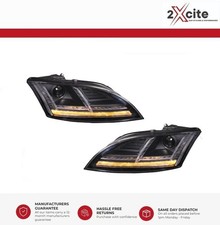 Headlights For Audi TT 11-14 8J Black Xenon DRL Without AFS Sequential Indicator