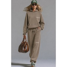 FEAR OF GOD ESSENTIALS Desert Taupe Hoodie Sweatpants Set Sz:L Trending NWT