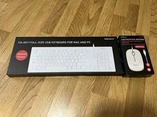 Macally Full Size USB Keyboard and Optical USB Mouse Combo for Mac or Windows