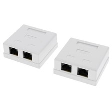 Image of 2 Pcs. Connection Box 2x Connection Cat 6 Surface Mount Box