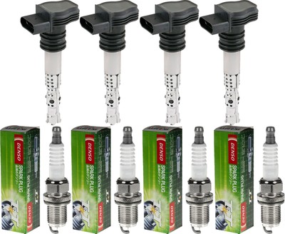 4x KAMOKA Zündspule + DENSO Zündkerze für Toyota Previa III _R2_ _R5_ 2.4