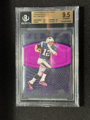 2016 Panini Clear Vision #12 Tom Brady Purple #1/9 First Print BGS 9.5 Pop 1/1