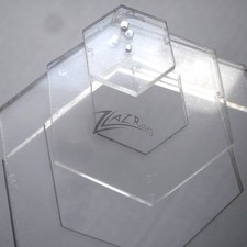  1 1",2",3",4" Hexagon Nested Template 1/8" Clear Acrylic Plastic Stencil Shape